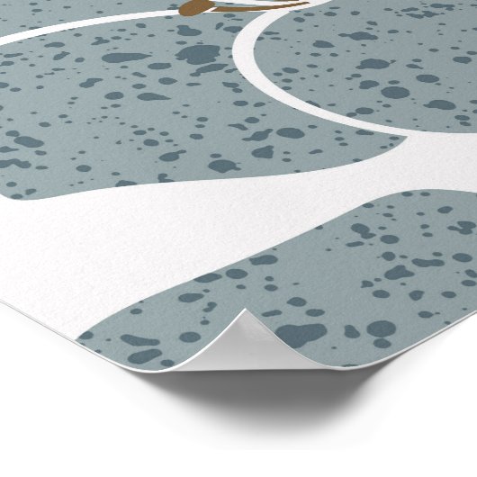 Blauw Geranium Bloemen Romantisch Patroon. Poster (Hoek)