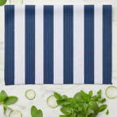 Blauw geribbeld strepenpatroon theedoek (Gevouwen)