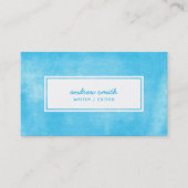 Blauw gerolde inkt trendy modern visitekaartje (Voorkant)