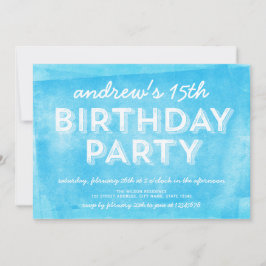 Blauw gerolde inkt voor elke verjaardagsuitnodigin kaart