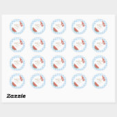 Blauw geruit Baby-Q Sticker (Vel)