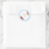 Blauw geruit Baby-Q Sticker (Tas)