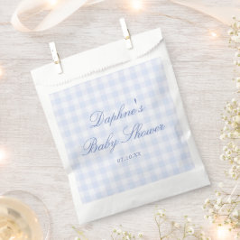 Blauw geruit babyfeestje bedankzakje