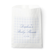 Blauw geruit babyfeestje