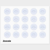 Blauw geruit babyfeestje ronde sticker (Vel)