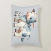 Blauw geruit babykoetje pastel boerderij esthetica accent kussen (Voorkant(Verticaal))
