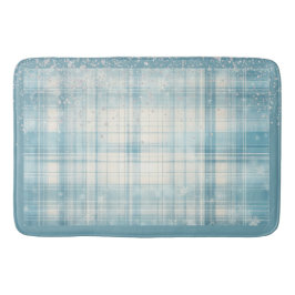 Blauw geruit badmat