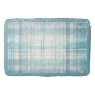 Blauw geruit badmat