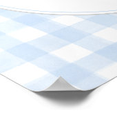 Blauw geruit beer aangepast bord poster (Hoek)