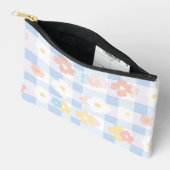 Blauw Geruit Bloemmotief Etui (Open)