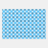 Blauw geruit bloemmotief inpakpapier vel (Voorkant 3)