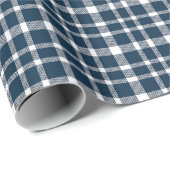 Blauw geruit cadeaupapier (Rol Hoek)