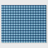 Blauw Geruit Cadeaupapier (Vlak)