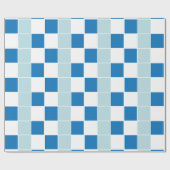 Blauw Geruit Cadeaupapier (Vlak)