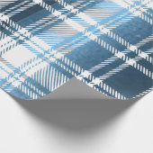 Blauw geruit cadeaupapier (Hoek)