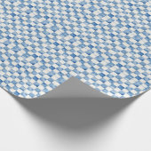 Blauw geruit decoratief cadeaupapier (Hoek)