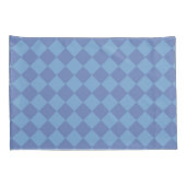 Blauw geruit diamantpatroon kussensloop (Achterkant-Rechts)