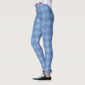 Blauw geruit diamantpatroon leggings (Links)