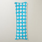 Blauw geruit diamantpatroon lichaamskussen (Voorkant Verticaal)
