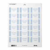 Blauw geruit eenvoudig retouradreslabel etiket (Full Sheet)