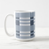 Blauw geruit en gestreept koffiemok (Links)