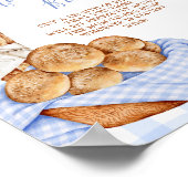 Blauw geruit gebloemde bundel Hoe groot is mama's Poster (Hoek)