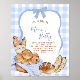 Blauw geruit gebloemde bundel Hoe groot is mama's Poster