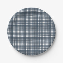 Blauw geruit gecoördineerd papieren borden