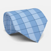 Blauw geruit geometrisch stropdas (Opgerold)