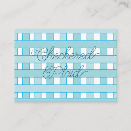 Blauw geruit geruite geruite patroon visitekaartje