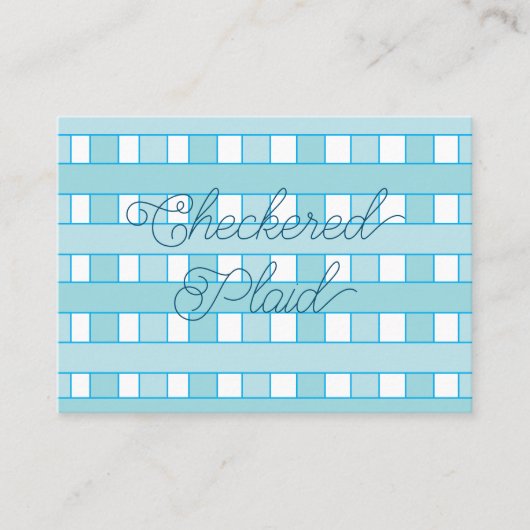 Blauw geruit geruite geruite patroon visitekaartje (Voorkant)