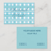 Blauw geruit geruite geruite patroon visitekaartje (Voorkant / Achterkant)