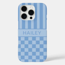 Blauw geruit gestreept gepersonaliseerd