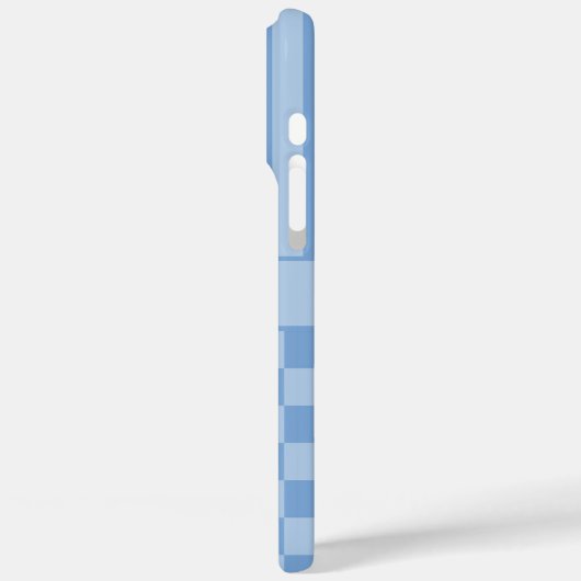 Blauw geruit gestreept gepersonaliseerd Case-Mate iPhone case (Achterkant / Links)