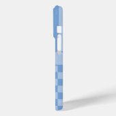 Blauw geruit gestreept gepersonaliseerd Case-Mate iPhone case (Achterkant / Links)