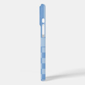 Blauw geruit gestreept gepersonaliseerd Case-Mate iPhone case (Achterkant / Links)