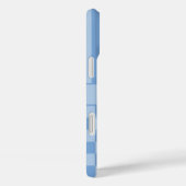 Blauw geruit gestreept gepersonaliseerd Case-Mate iPhone case (Achterkant / Rechts)
