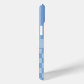 Blauw geruit gestreept gepersonaliseerd hoesje (Achterkant / Rechts)
