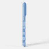 Blauw geruit gestreept gepersonaliseerd iPhone hoesje (Rechterkant)