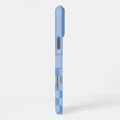 Blauw geruit gestreept gepersonaliseerd iPhone hoesje (Rechterkant)