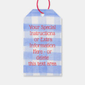 Blauw geruit gingang USA vlag GEMAAKT MET LIEFDE r Cadeaulabel (Achterkant)