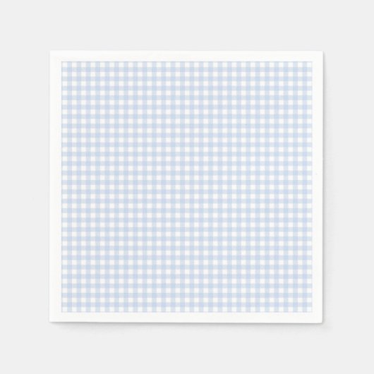 Blauw geruit Gingham Baby Shower Servet (Voorkant)