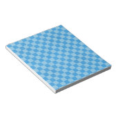 Blauw geruit glitter notitieblok (Schuin)