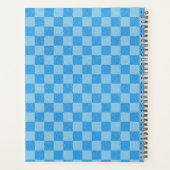 Blauw geruit glitter planner (Achterkant)