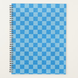 Blauw geruit glitter planner