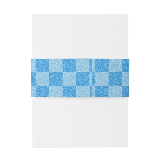 Blauw geruit glitter uitnodigingen wikkel (Achterkant Voorbeeld)