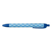 Blauw geruit glitter zwarte inkt pen (Bodem)