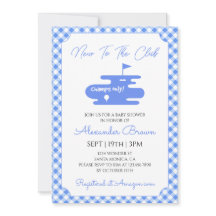Blauw geruit golf babyshower