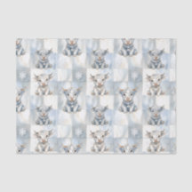 Blauw geruit Hooglandrund Sneeuwvlok Koel Winter