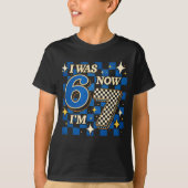 Blauw geruit Ik was 6 Nu ben ik 7 Grappig 67 T-shirt (Voorkant)